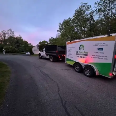 GR Yard Pro work trailer parked on the street