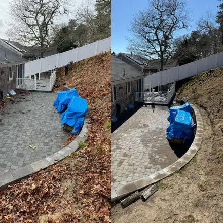 Paver patio before and after