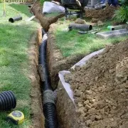 Drainage pipe laid in a trench